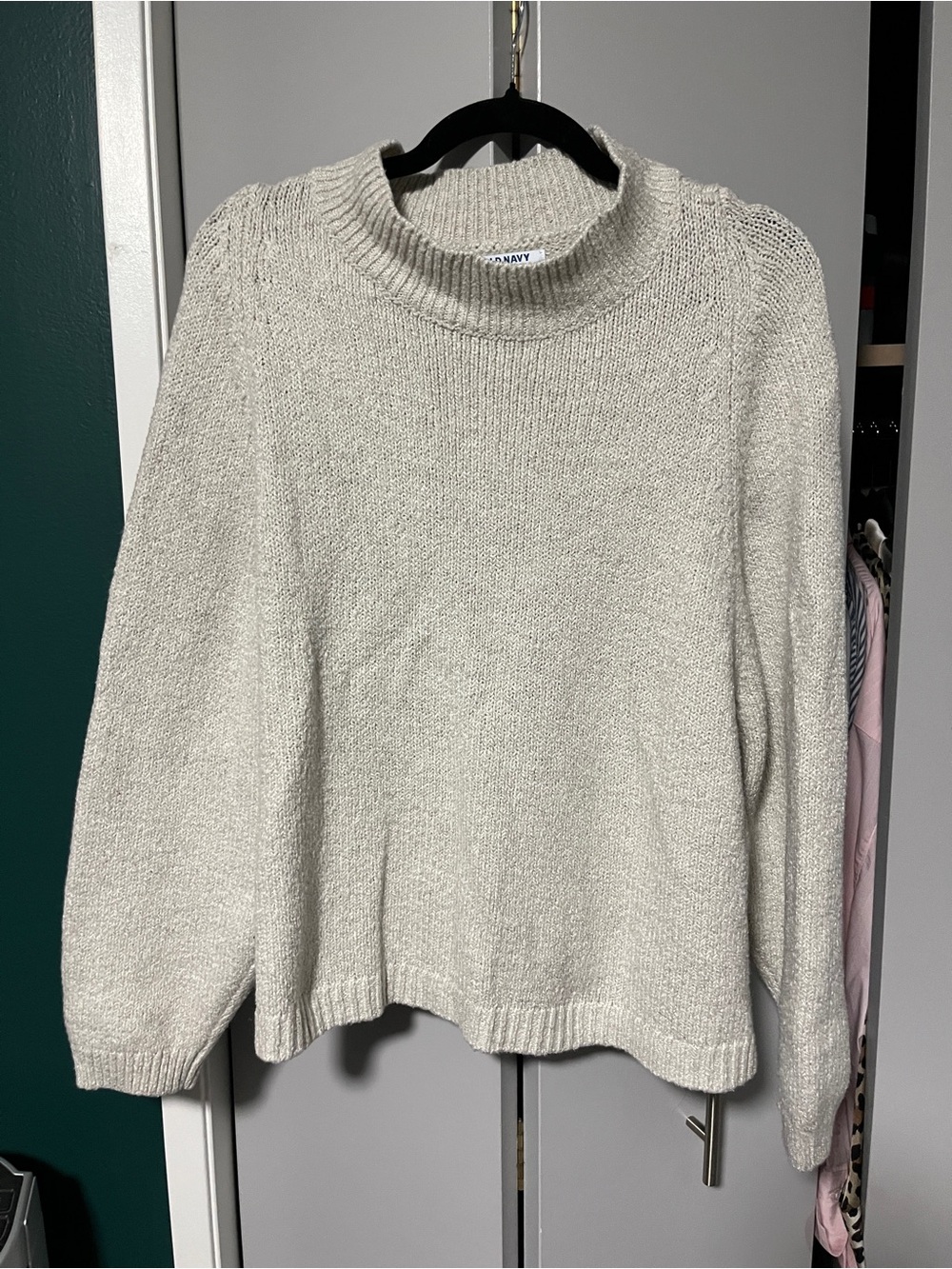Old Navy Light Cream Crewneck Sweater for Women